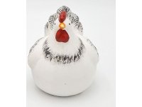 Slepička bílošedá keramická 15x12cm